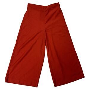 Madewell Women's Huston Pull-On Crop Pants Rust Red Orange Size Medium